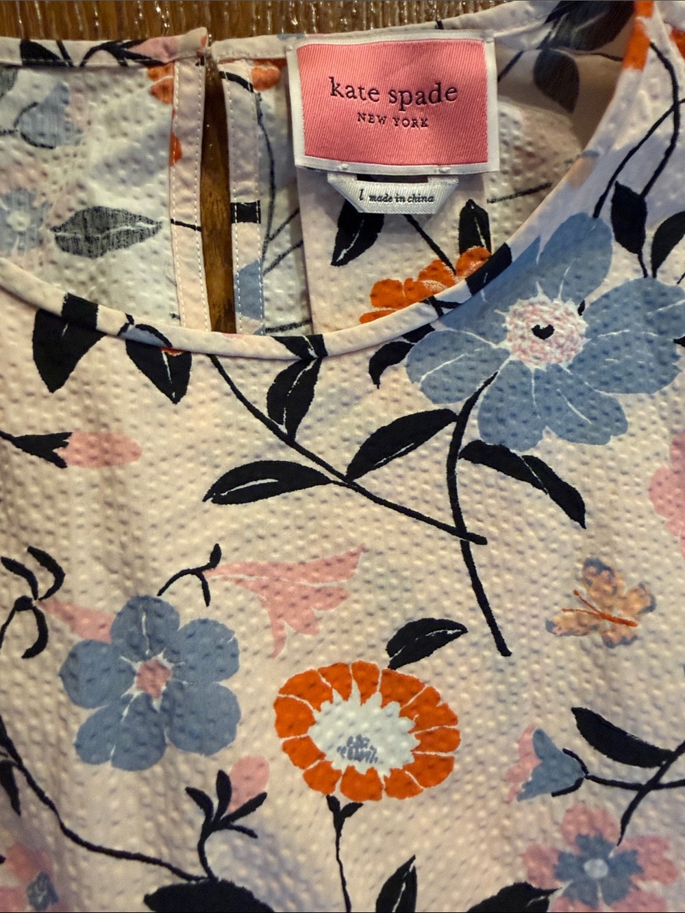 Kate Spade New York Garden Seersucker Dress Large - Picture 3 of 8